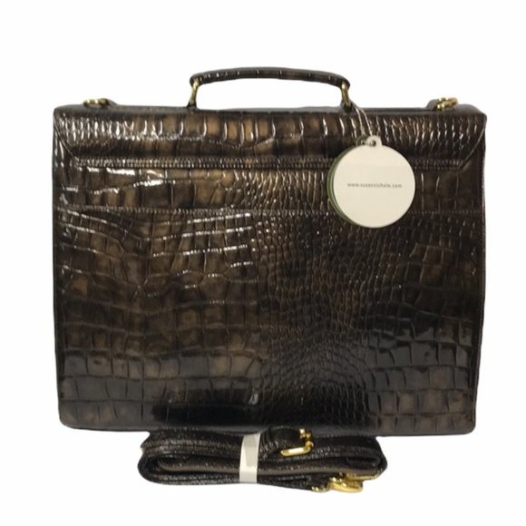 SUSAN NICHOLE Gold-Black Women’s Briefcase - Picture 2 of 7